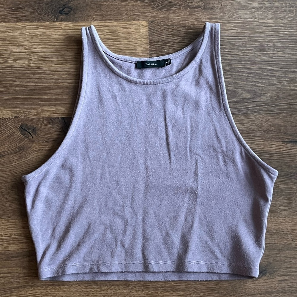 Talula Cropped Tank Sleeveless Top in Mauve